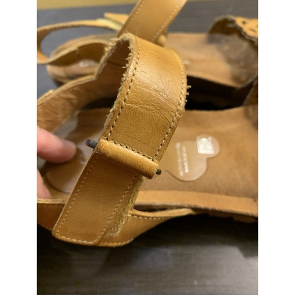 DORKING Tan Cut-Out Leather Quarter Strap Wedge Heel Sandals EUR 39≈ US 8.5 - Picture 9 of 12